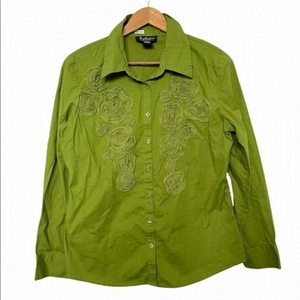 FESTIVAL Top Green 70s Inspired Button Up Blouse Spring Concert Festival Vibes